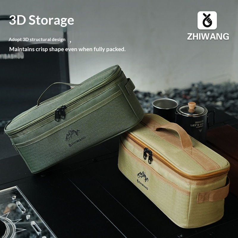 Camping Cooking Organizer - Tragbare Multifunktionale Camping-Bestecktasche, Outdoor-Picknick-Kochgeschirr-Organizer für Reisen