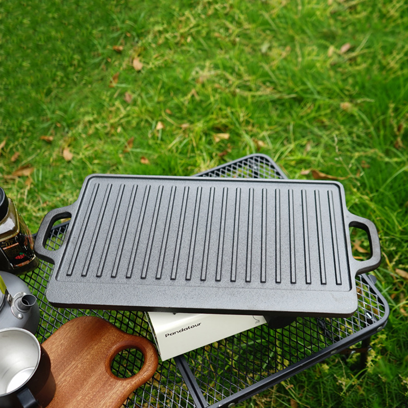 Doppelseitige Gusseisen-Grillp – Camping Cooking Flat Top Bewertung und Preis